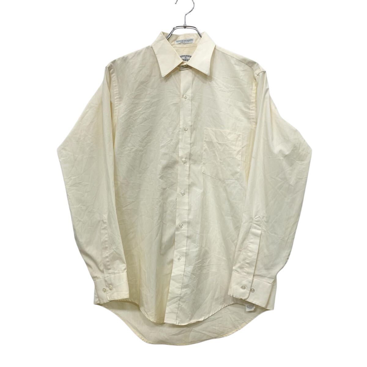【中古】【古着】 PADDOCK CULB by Arrow 長袖 無地シャツ 15 1/2 イエロー系 アロー 80s 80年代 春物 秋物 a710-6556