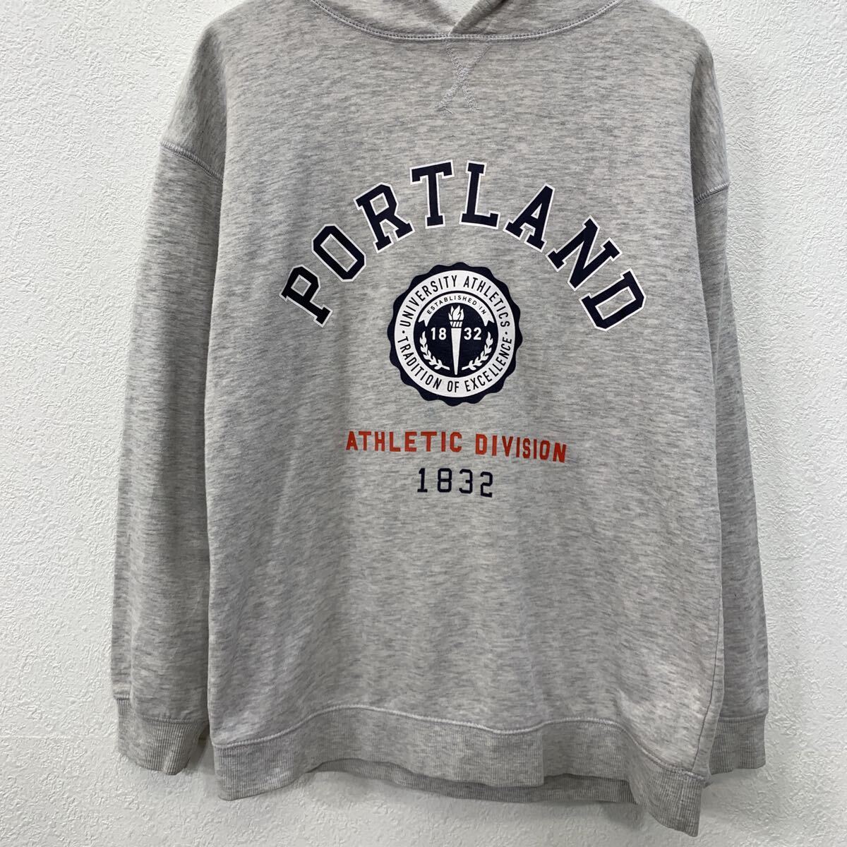 【中古】【古着】 PRIMARK プリントスウェット パーカー M キッズ ライトグレー プ...