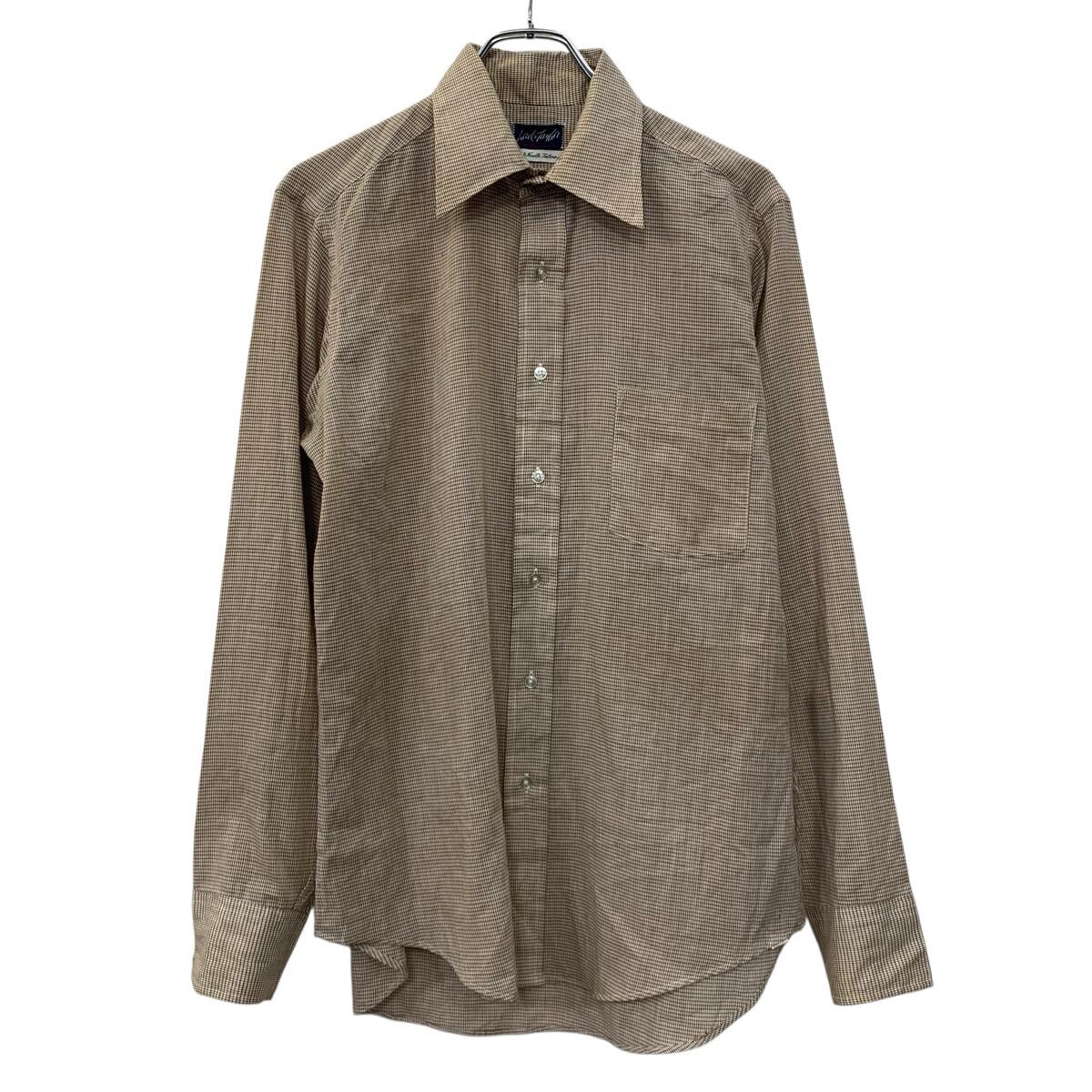 Rakuten - 【中古】【古着】 Lord & Taylor 長袖 チェックシャツ M ブラウン ロード＆テイラー ボタン 胸ポケット シアーシャツ カジュアルシャツ 春物 a710-6854