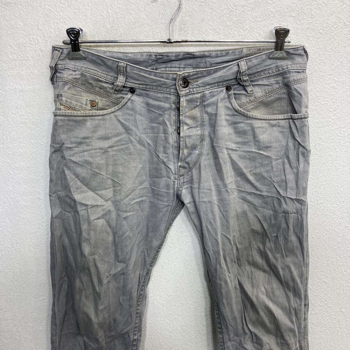 【中古】【古着】 Diesel デニムパンツ W31 ライトグレー ディーゼル ボタンフライ アメカジ ジーンズ デニム コットン 2510-490
