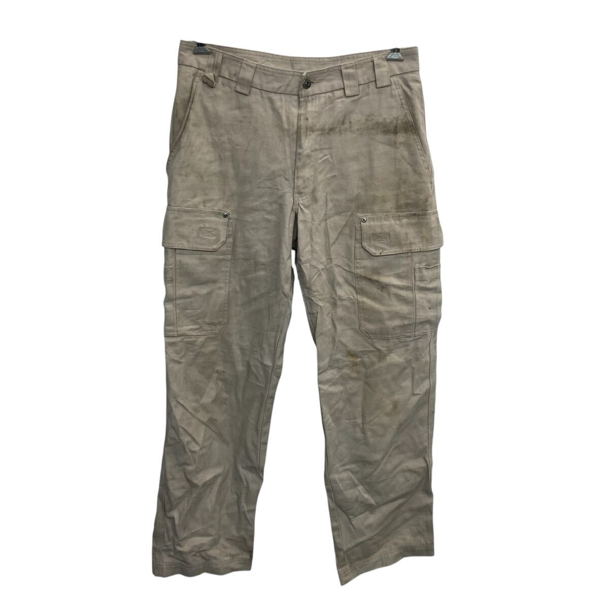 【中古】【古着】 DULUTH ワークパンツ W34 ライトベージュ ダルース ジップアップ ワーク カーゴパンツ 無地 2511-43
