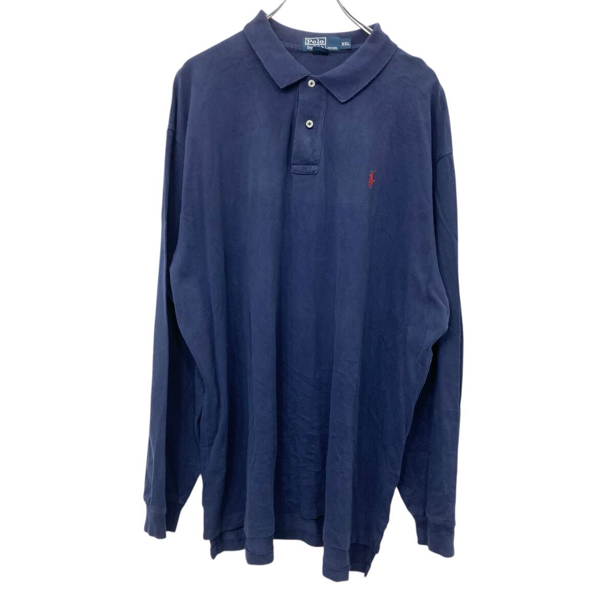 【中古】【古着】 Polo by Ralph Lauren 長袖 ポロシャツ L ネイビー ポロバイラルフローレン 90s-00s ポニー a711-5100