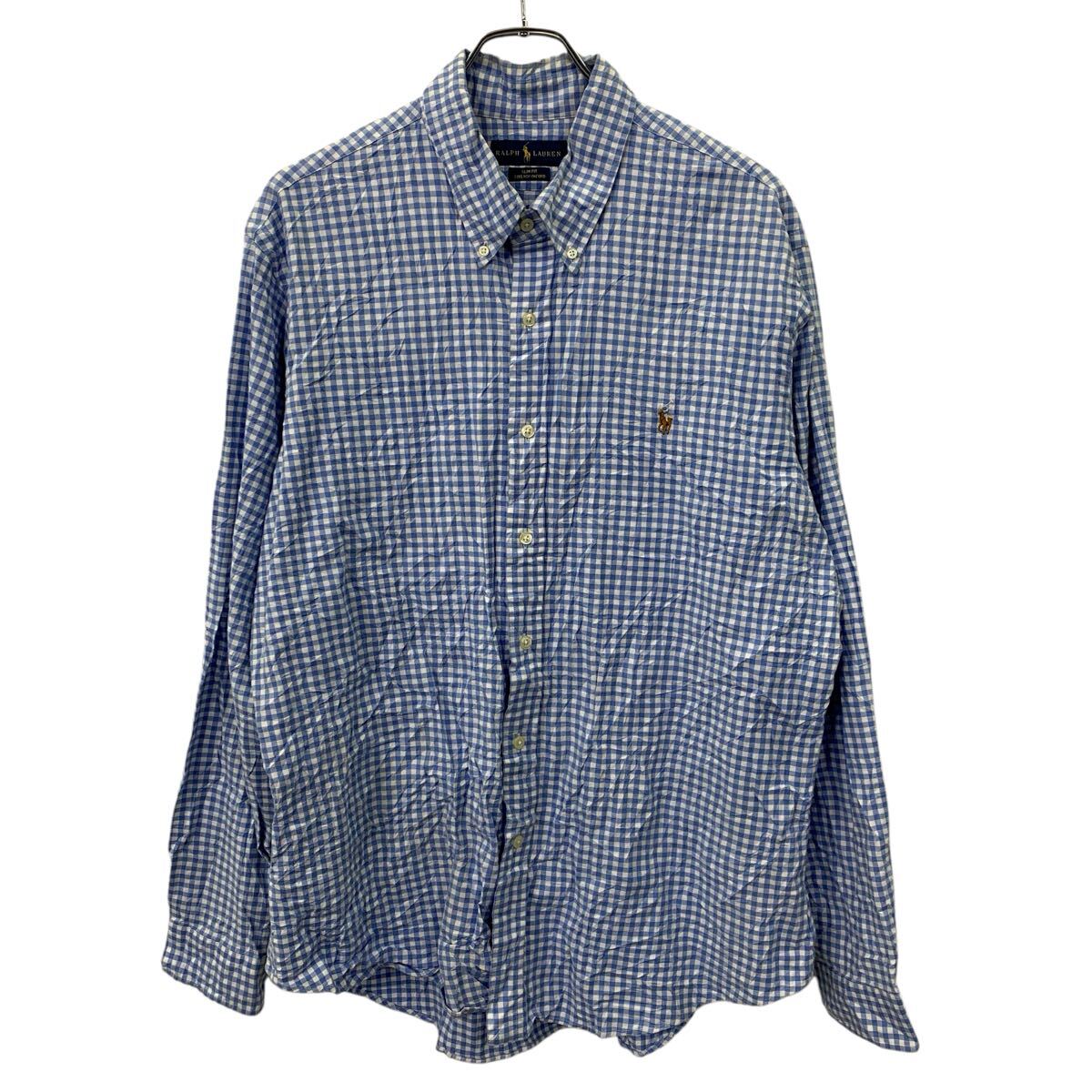 楽天市場】チェックシャツ ブルー（ブランドラルフローレン）（メンズ
