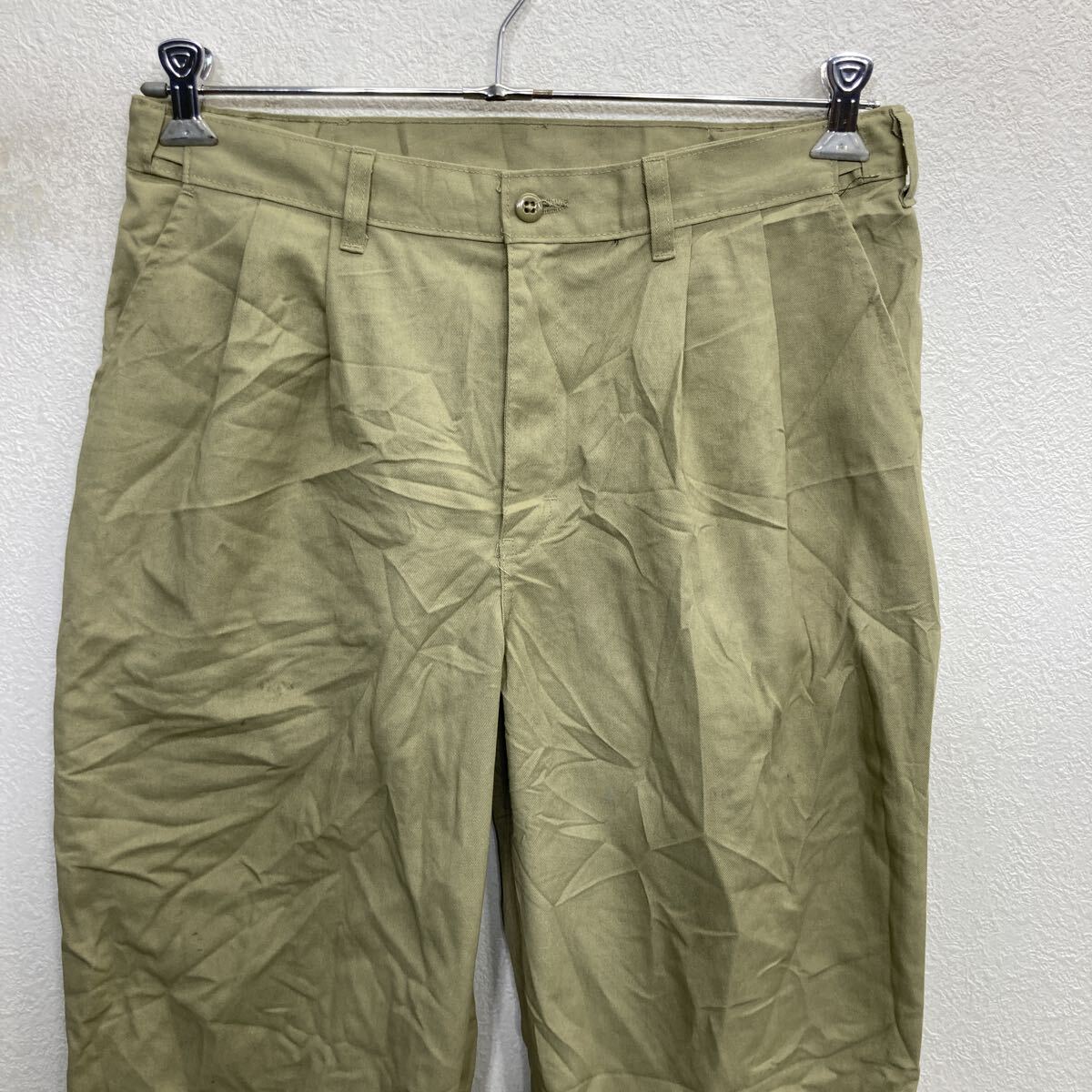 【中古】【古着】 Dickies ワークパンツ W32 ベージュ ディッキーズ ジップアップ ワーク 無地 ツータック 2511-62