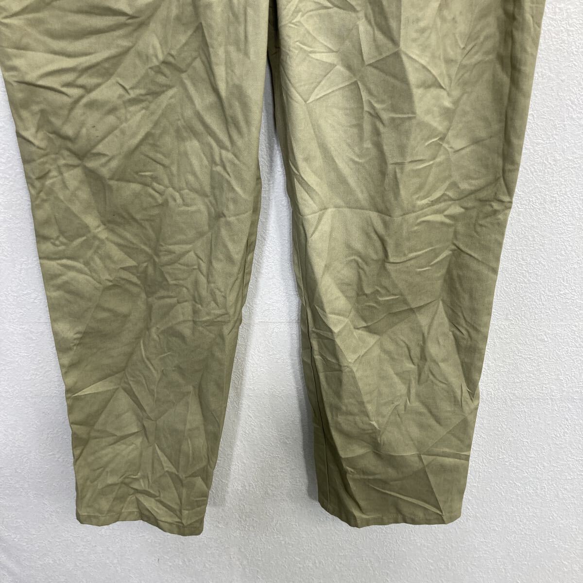 【中古】【古着】 Dickies ワークパンツ W32 ベージュ ディッキーズ ジップアップ ワーク 無地 ツータック 2511-62