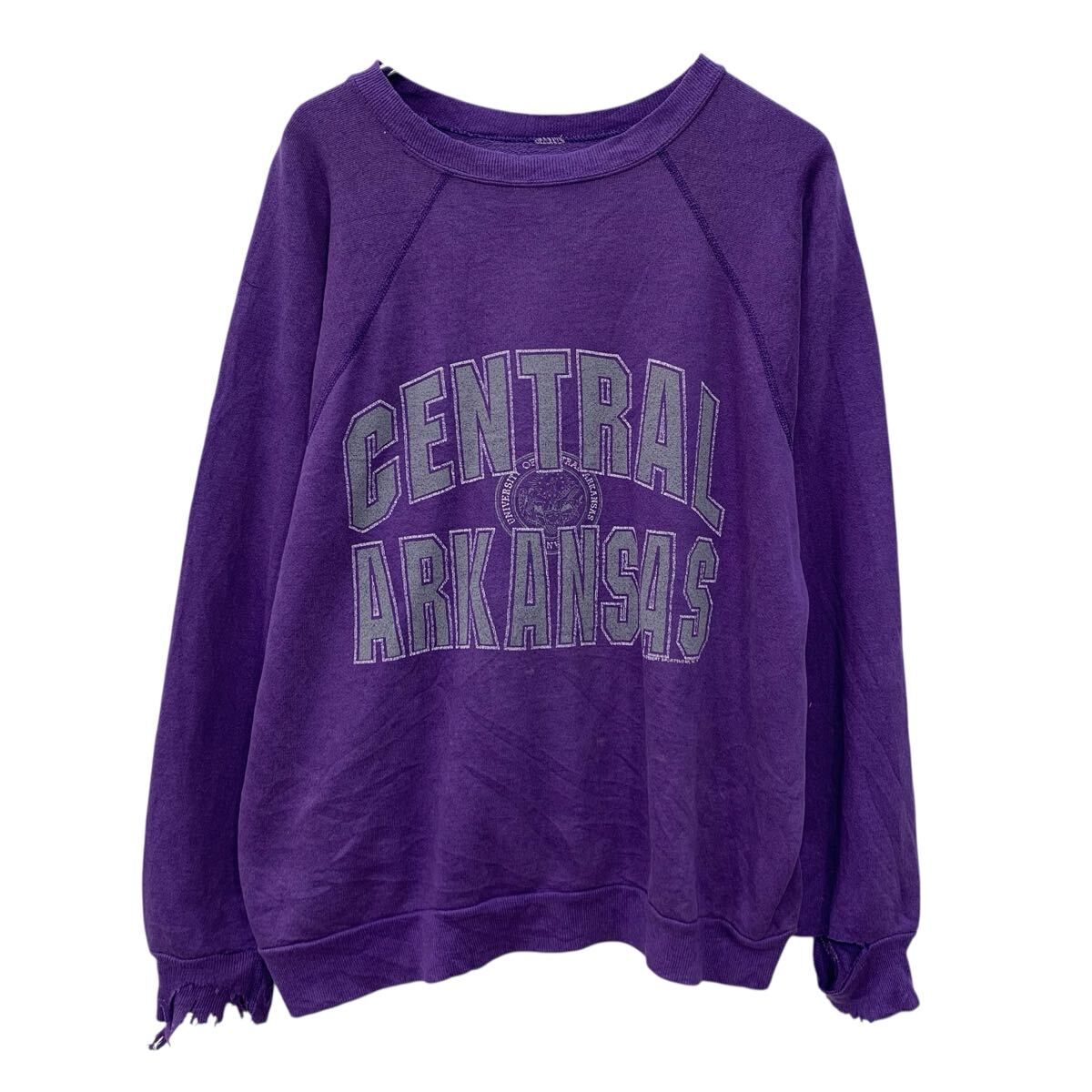 【中古】【古着】 Central Arkansas Bears プリントスウェット トレーナー M パープル プルオーバー ビッグプリント スウェット プリント 秋物 a711-5346