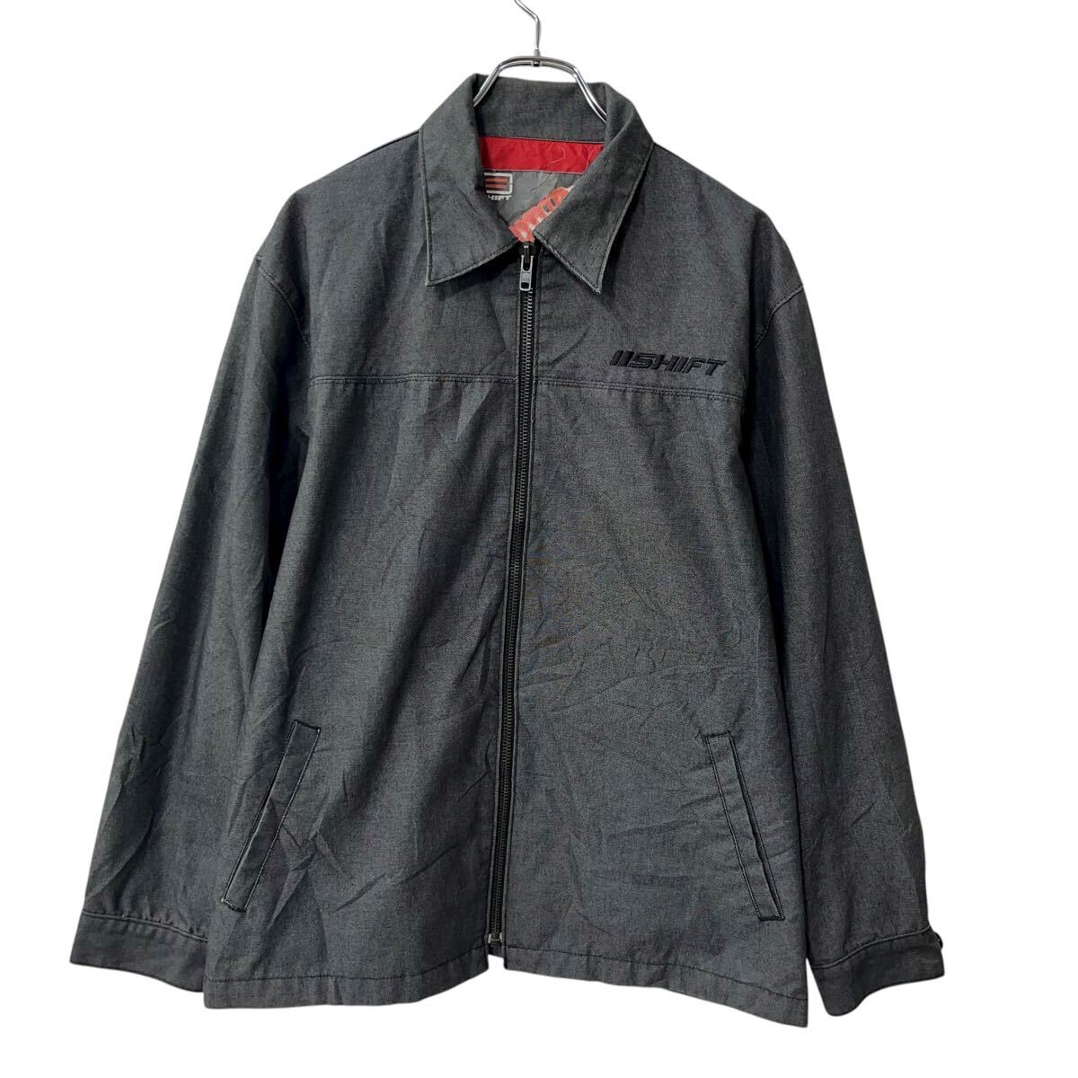 Other - 【中古】【古着】 SHIFT ジャケット L ダークグレー ジップアップ ロゴ アウター 春物 a711-5411