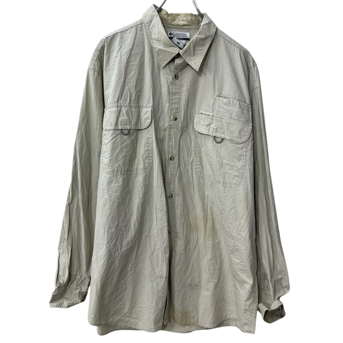 【中古】【古着】 Columbia 長袖 無地シャツ XL グレー系 コロンビア 無地 シンプ...