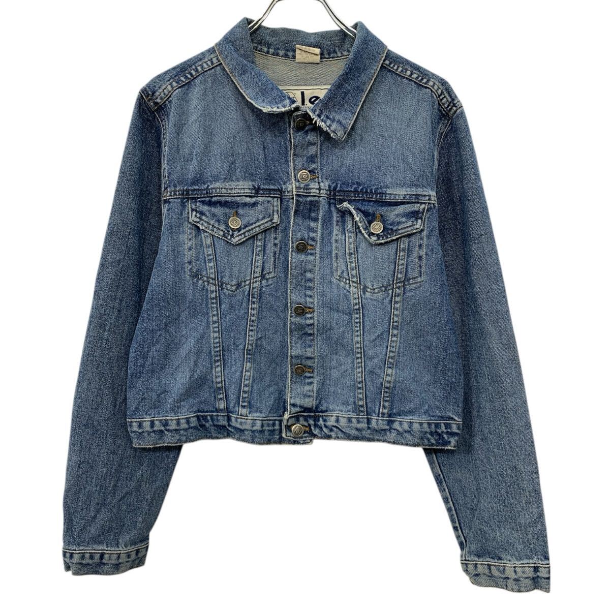 【中古】【古着】 l.e.i デニムジャケット LARGE インディゴブルー リー ボタン 胸ポケット コットン100% ジージャン デニム ジャケット 春物 a711-5575