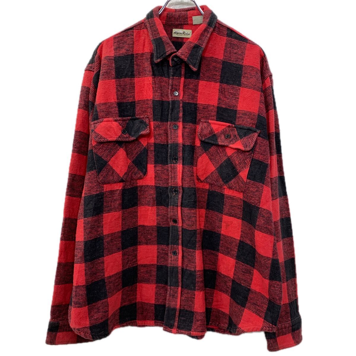 ビンテージマチネル赤と白のチェック柄ネルシャツ ビンテージマチネル赤と白のチェック柄ネルシャツ