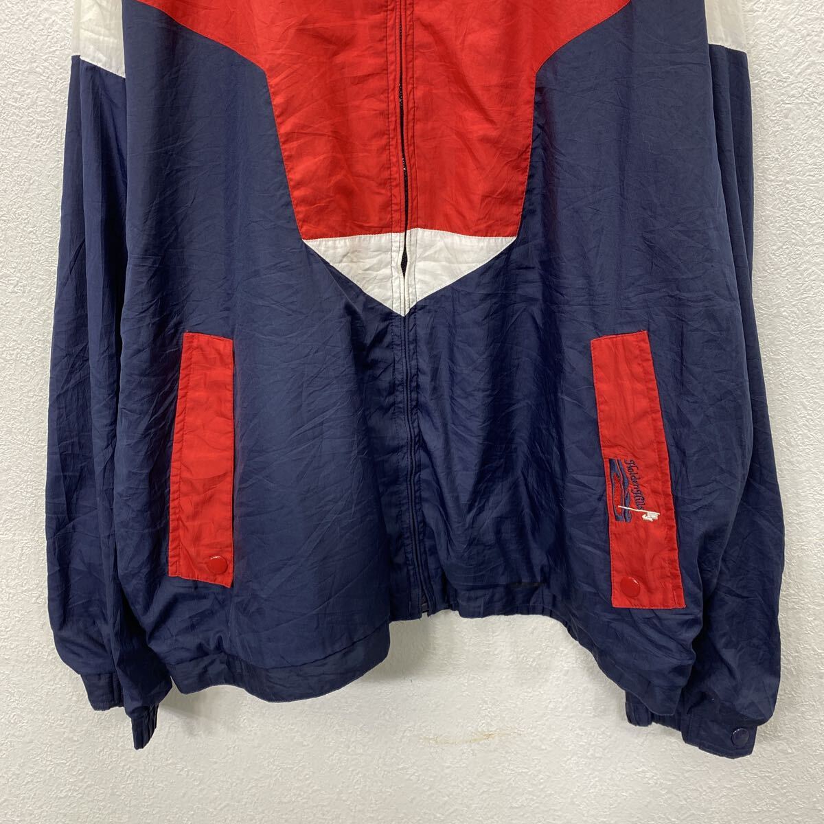 【中古】【古着】 Wilson Staff ナイロンジャケット XL〜 レッド ネイビー ホワイト ウィルソン ゴルフウェア ゴアテックス 薄手 アウター 春物 a711-5628