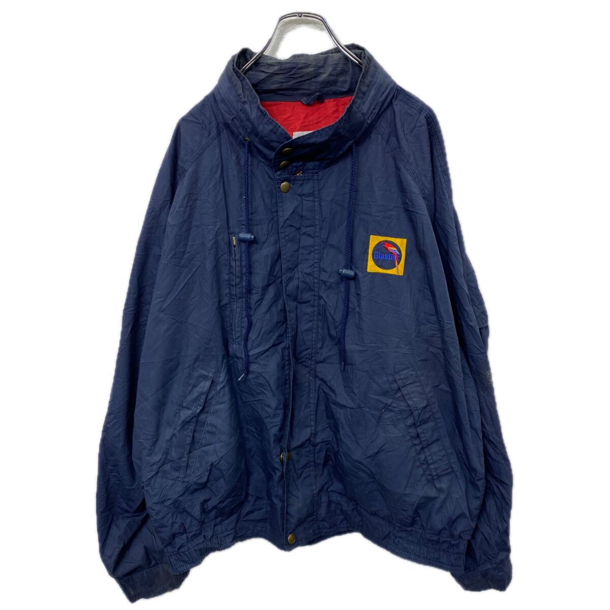 【中古】【古着】 K-Brand ジャケット XL ネイビー 薄手 ジップアップ ブルゾン アウター 春物 a711-5630