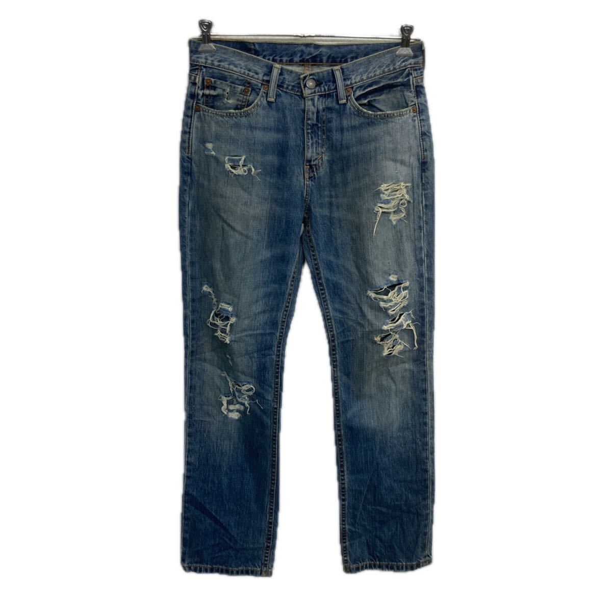 【中古】【古着】 メキシコ製 Levi's 514 デニムパンツ W30 ブルー リーバイス ジップアップ アメカジ ジーンズ デニム コットン 2511-267