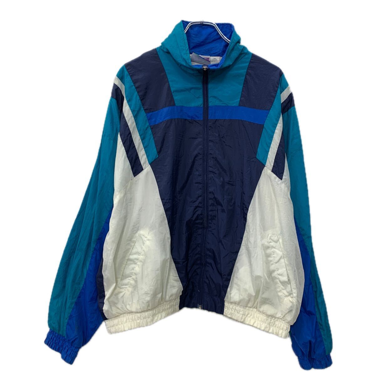  NTERNATIONAL by Slazenger ナイロンジャケット XL ネイビー マルチカラー ジップアップ スポーツウェア スポーティー 春物 a711-6544