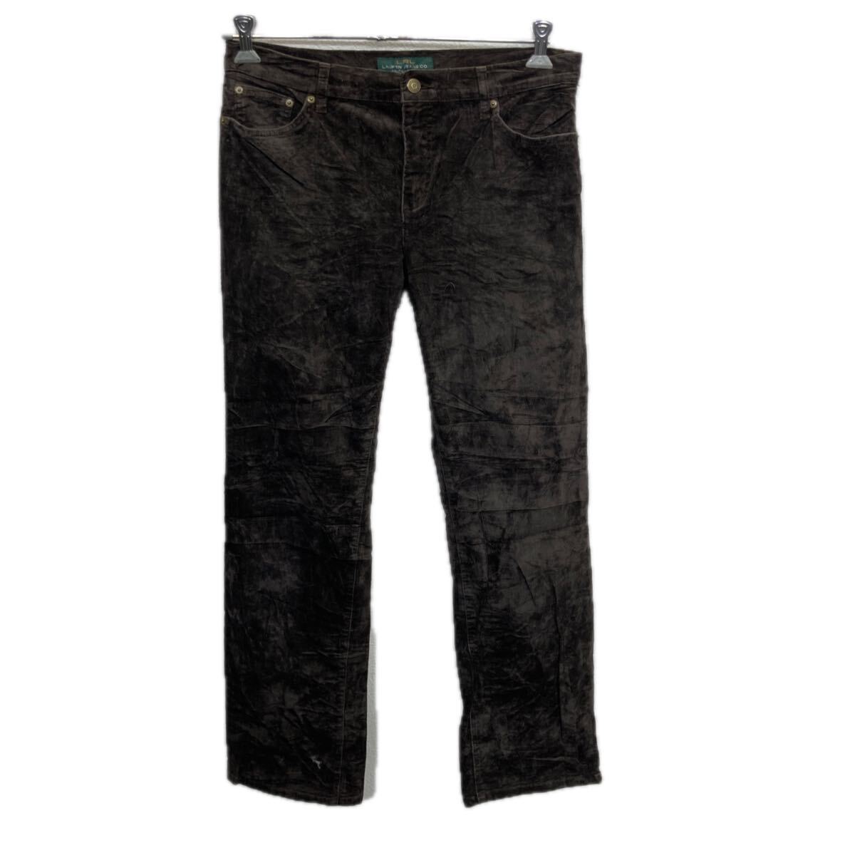 Pants - 【中古】【古着】 LAUREN RALPH LAUREN コーデュロイパンツ 10 ダークブラウン ローレンラルフローレン ジップアップ カジュアル ストレート 2511-485