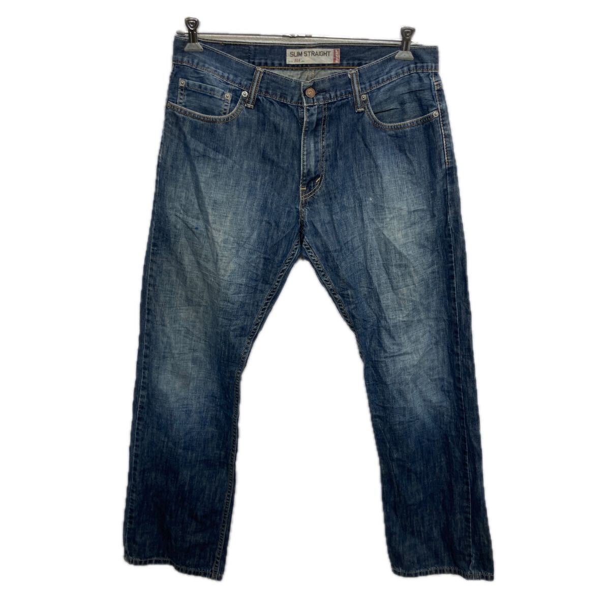 【中古】【古着】 Levi's 514 デニムパンツ W34 ブルー リーバイス ジップアップ アメカジ ジーンズ デニム コットン 2512-49