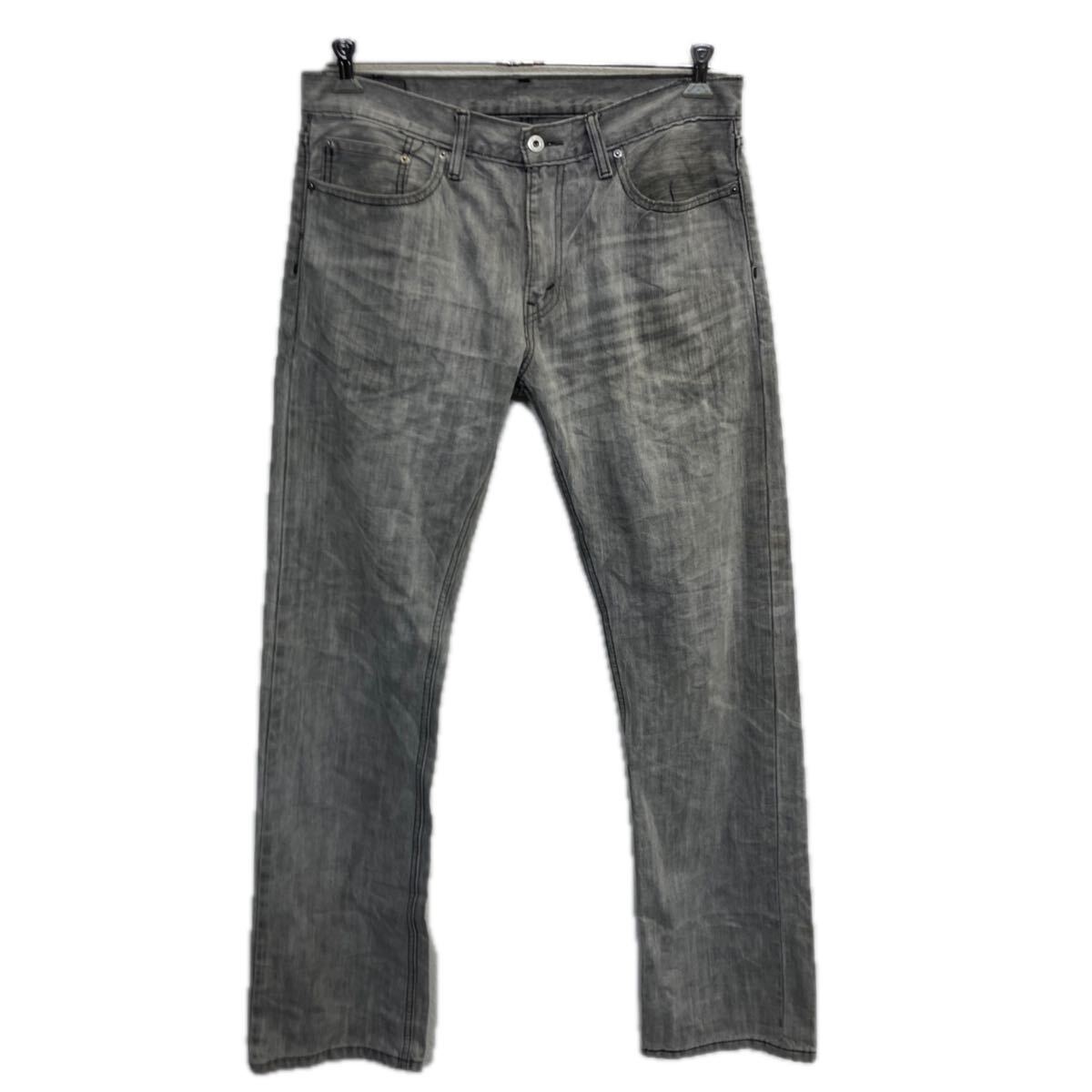 【中古】【古着】 Levi's 514 デニムパンツ W34 ライトグレー リーバイス ジップアップ アメカジ ジーンズ デニム コットン 2512-52