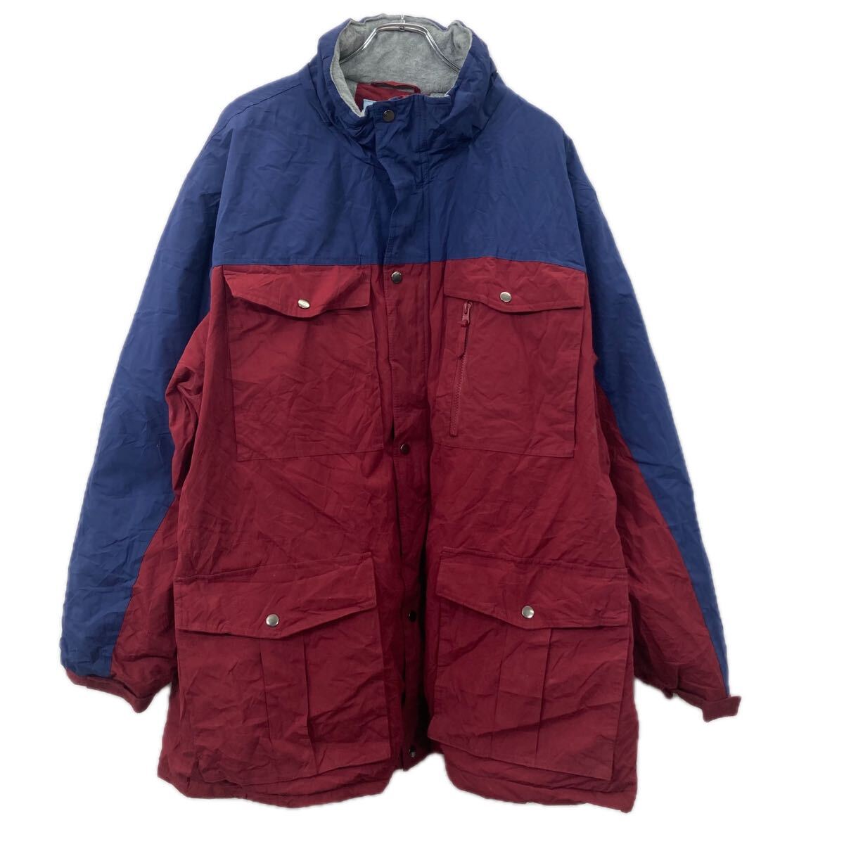 【中古】【古着】 JACK FROST 中綿ジャケット 3XL エンジ・ネイビー ジャックフロスト 裏地フリース 冬物 a711-6765