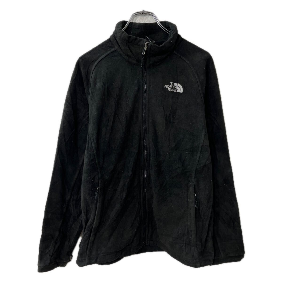 Rakuten - 【中古】【古着】 THE NORTH FACE フリースジャケット L ブラック ノースフェイス ジップアップ ラグラン ドローコード フリース アウター 秋物 a712-5030