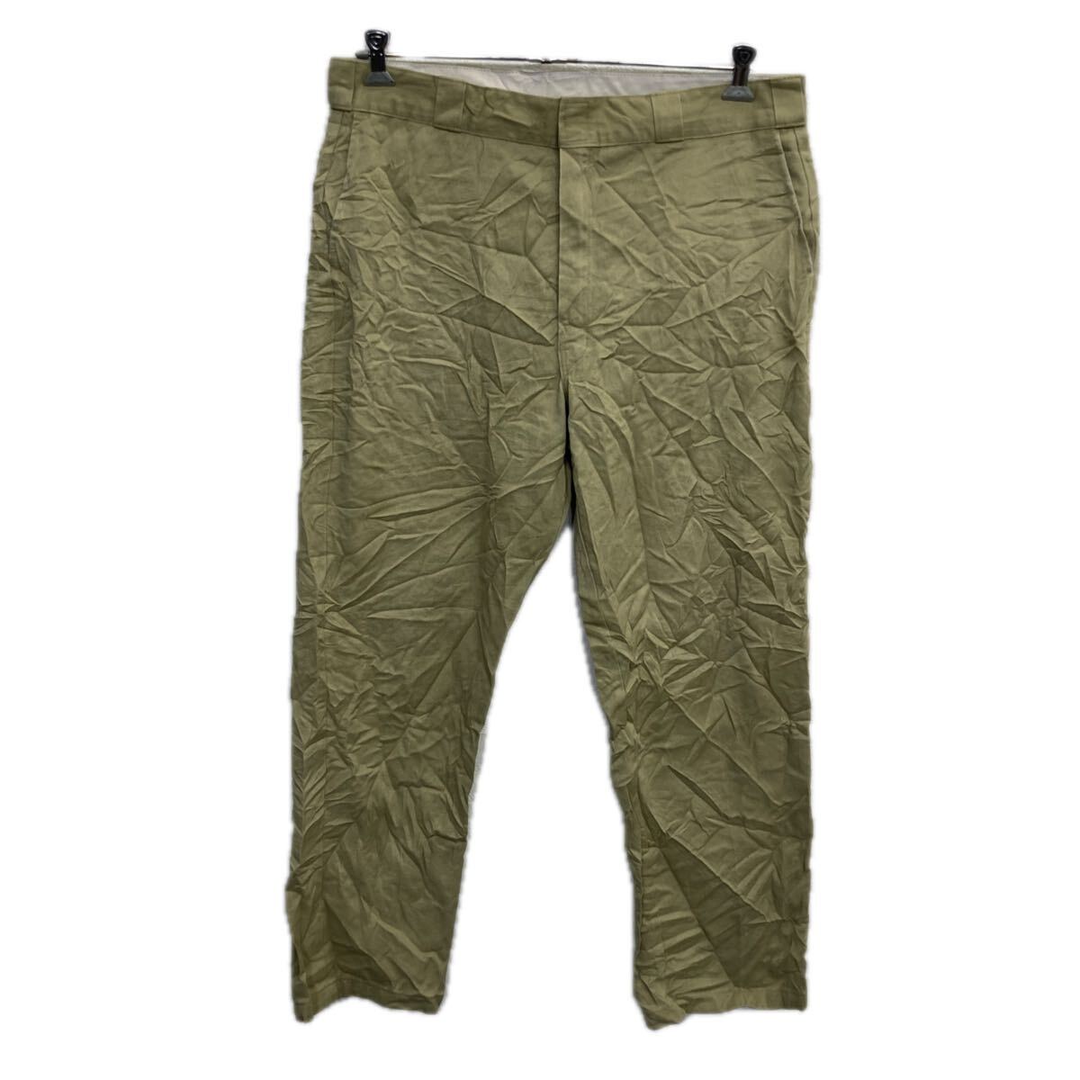 Rakuten - 【中古】【古着】 Dickies ワークパンツ W38 ベージュ ディッキーズ ジップアップ ワーク 無地 ビッグサイズ 2512-194