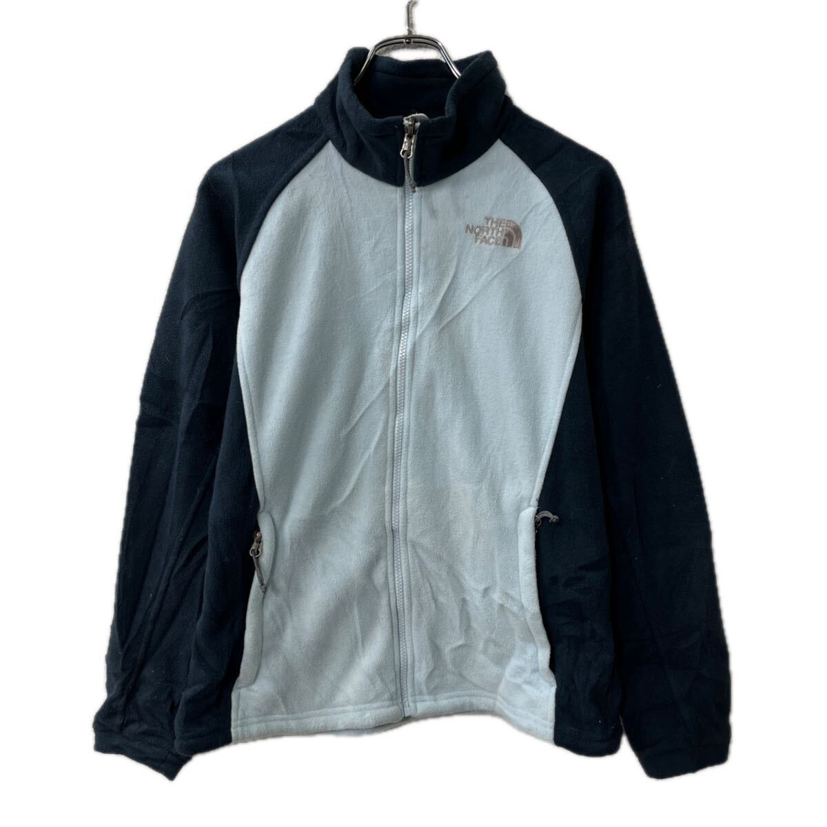 Rakuten - 【中古】【古着】 THE NORTH FACE フリースジャケット M ネイビー ライトブルー ノースフェイス ジップアップ ドローコード アウター 秋物 a712-5592