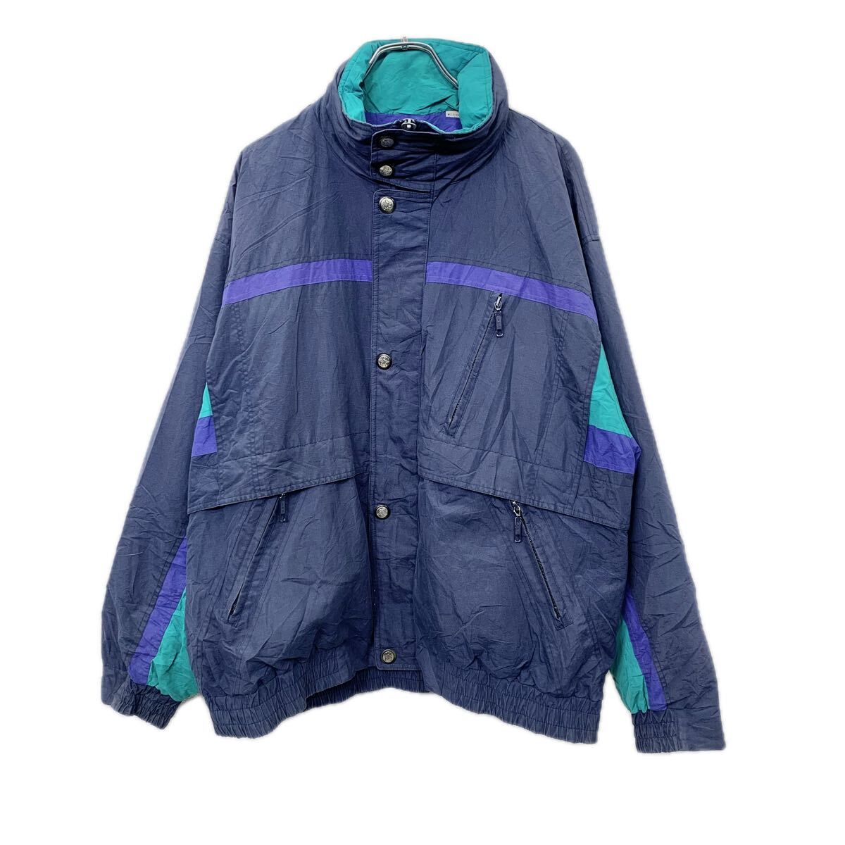 Other - 【中古】【古着】 90s LONDON FOG ナイロンジャケット L ネイビー系 グリーン系 ブルー系 薄手 オーバーサイズ 春秋物 a712-5618