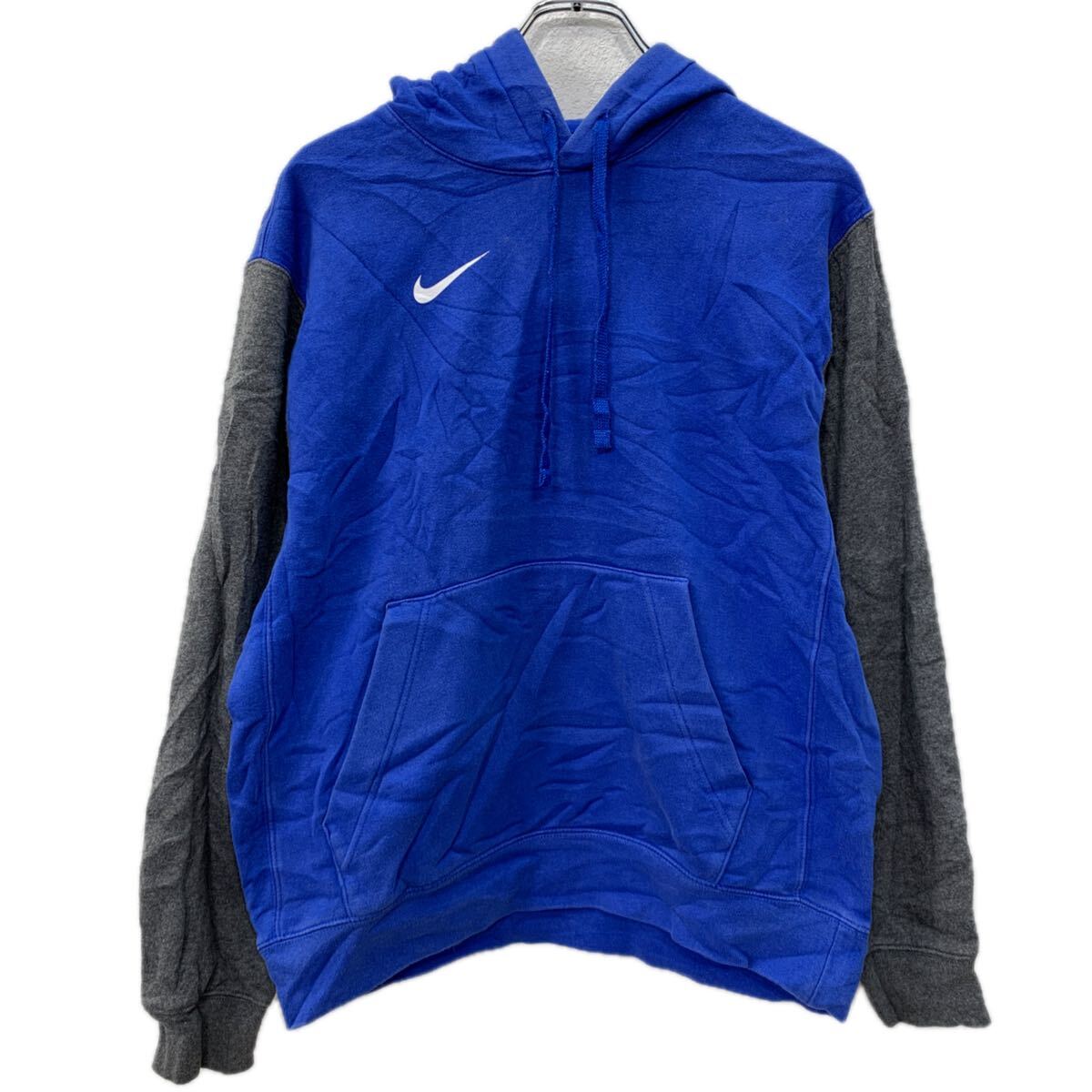 Rakuten - 【中古】【古着】 NIKE ロゴスウェット パーカー S ブルー グレー ナイキ プルオーバー 刺繍ワンポイント スポーティー フーディー 秋物 a712-5743