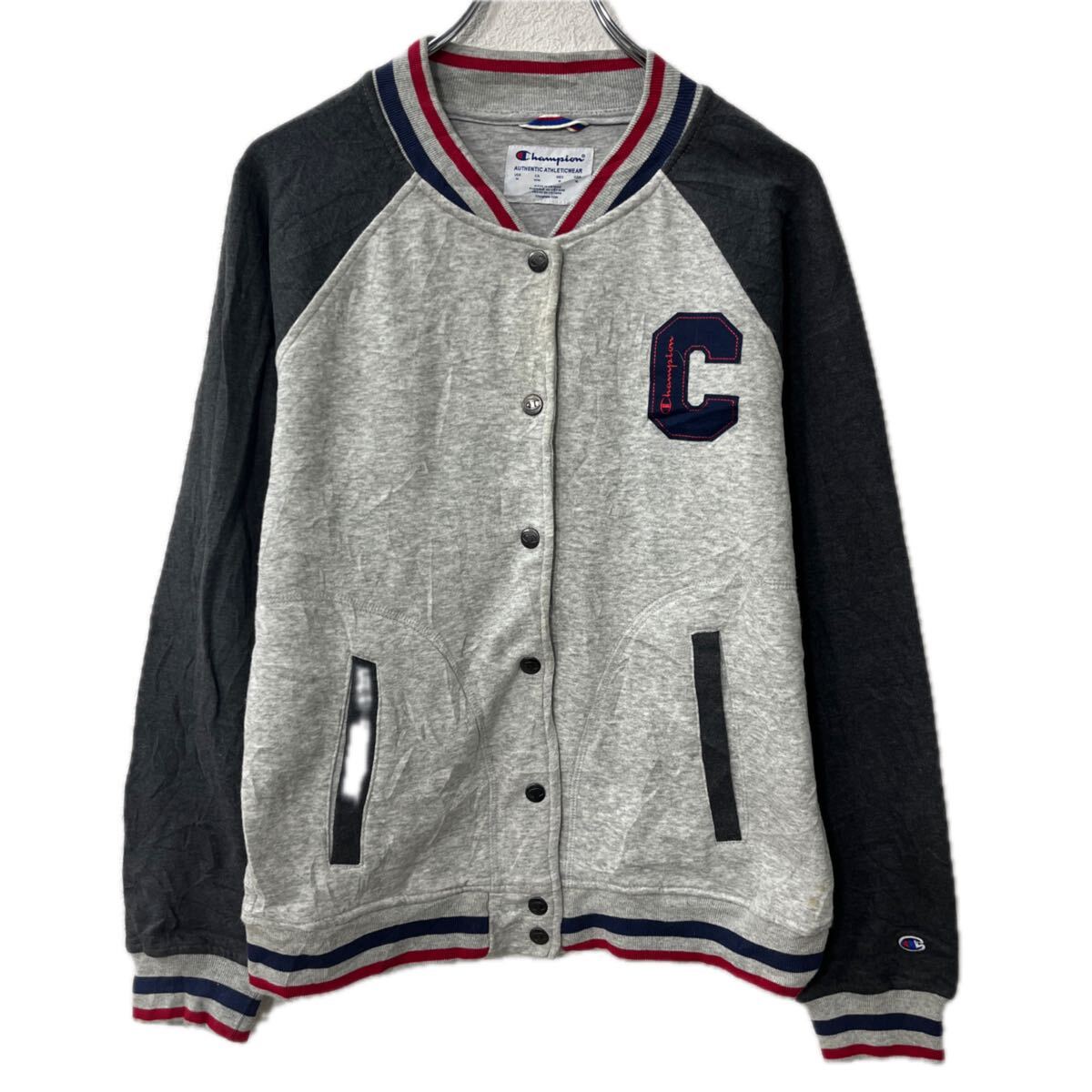 Other - 【中古】【古着】 Champion ジャケット M グレー スナップボタン ロゴ ラグラン アウター 春秋物 a712-5807