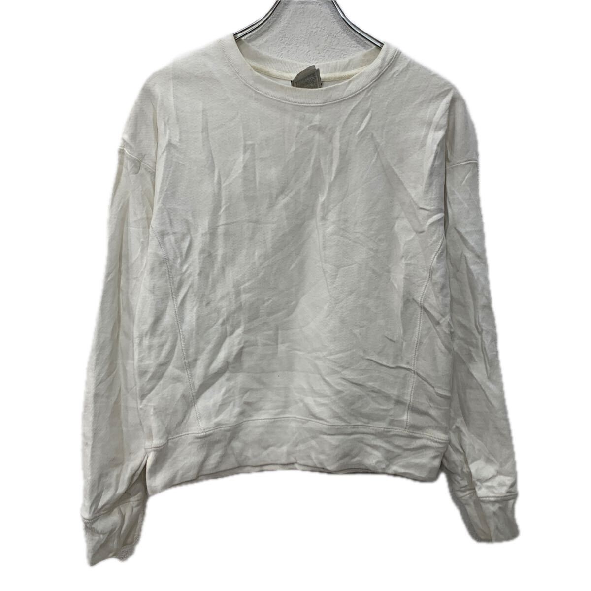 【中古】【古着】 Champion 無地スウェット トレーナー SMALL ホワイト チャンピオン プルオーバー 無地トレーナー シンプル スウェット 秋物 a712-5912