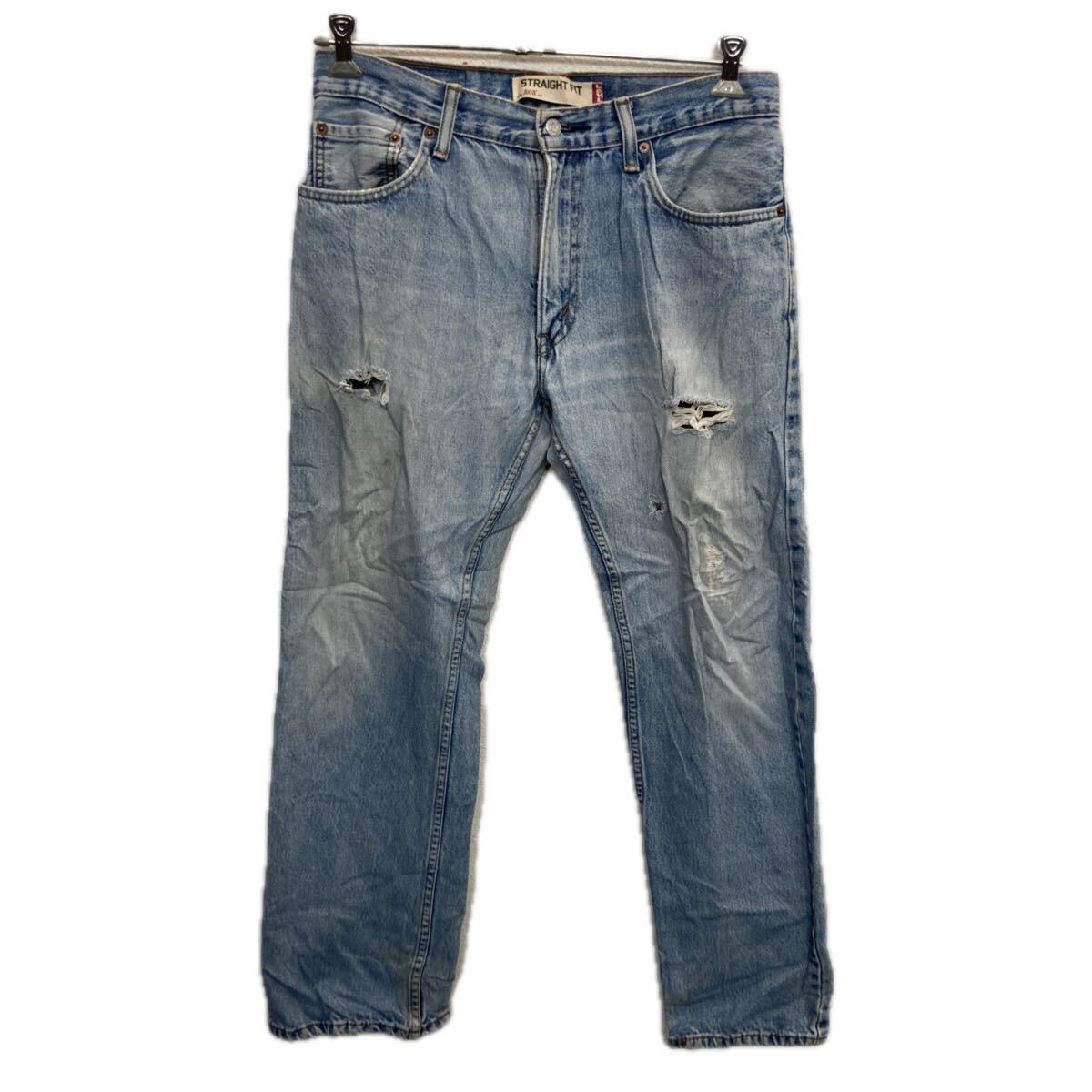 【中古】【古着】 Levi's 505 デニムパンツ W34 ライトブルー リーバイス ジップアップ アメカジ ジーンズ デニム コットン 2512-399