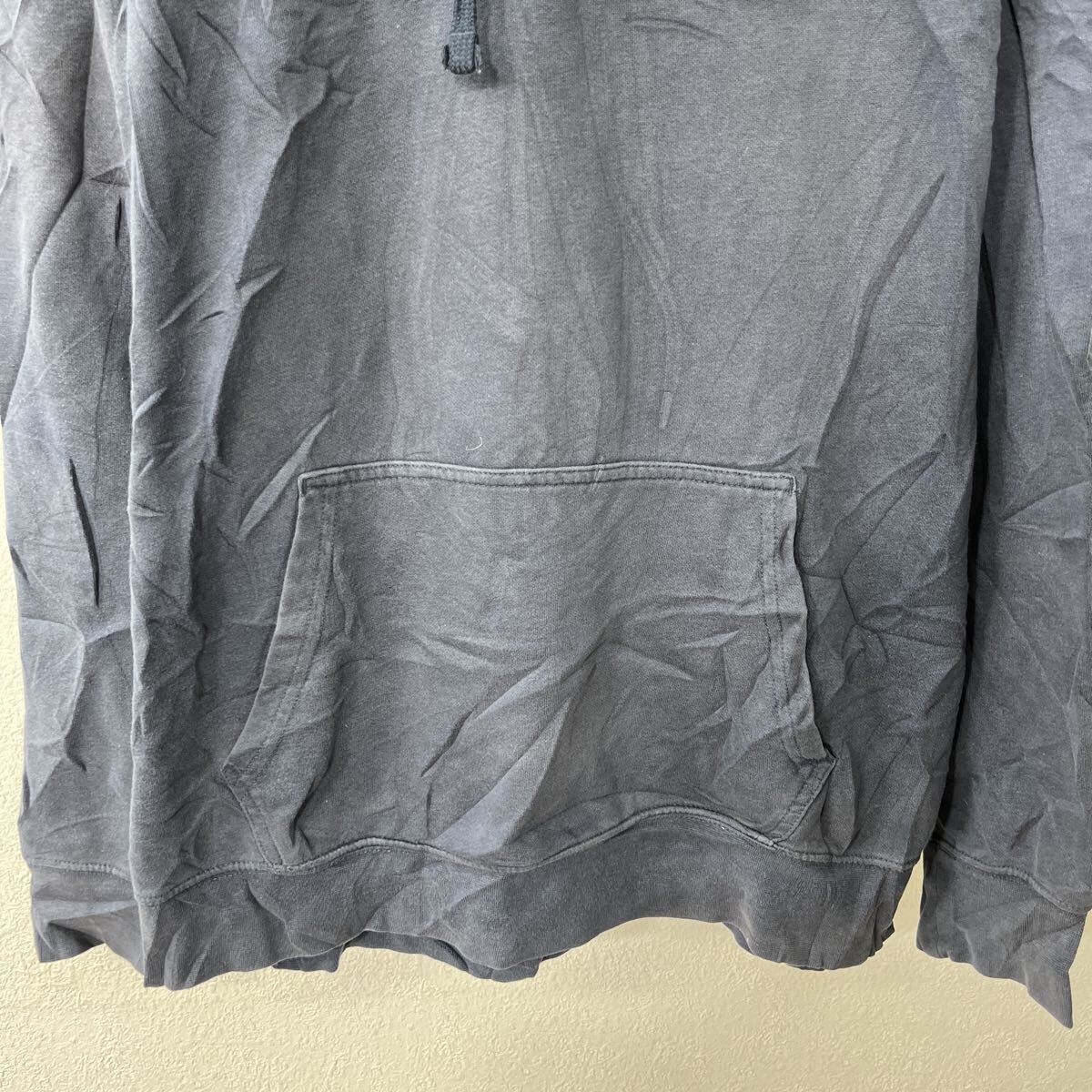 【中古】【古着】 THE NORTH FACE プリントスウェット パーカー XL ネイビー ノースフェイス フーディー プルオーバー トップス 秋物 a712-6515