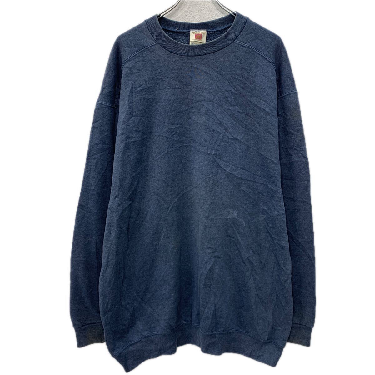 【中古】【古着】 メキシコ製 Member's Mark 無地スウェット トレーナー XXL ネイビー プルオーバー スウェット 無地トレーナー 無地 秋物 a712-6667