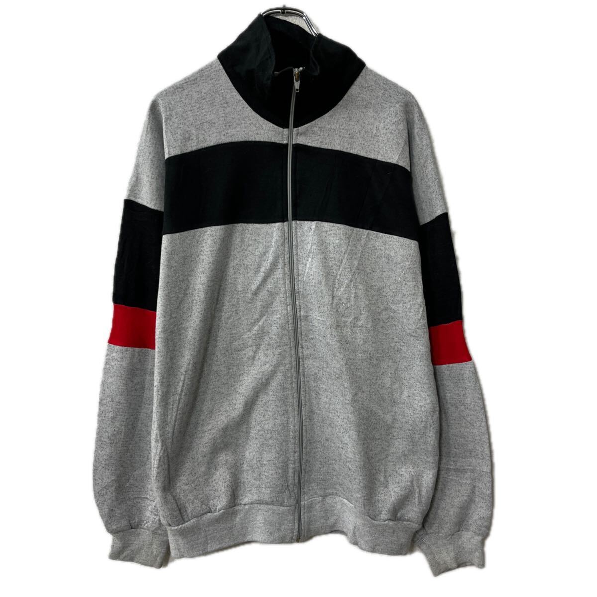 【中古】【古着】 MAIN EVENT 無地スウェット トレーナー L グレー マルチカラー メインイベント ジップアップ トップス 秋物 a712-6816