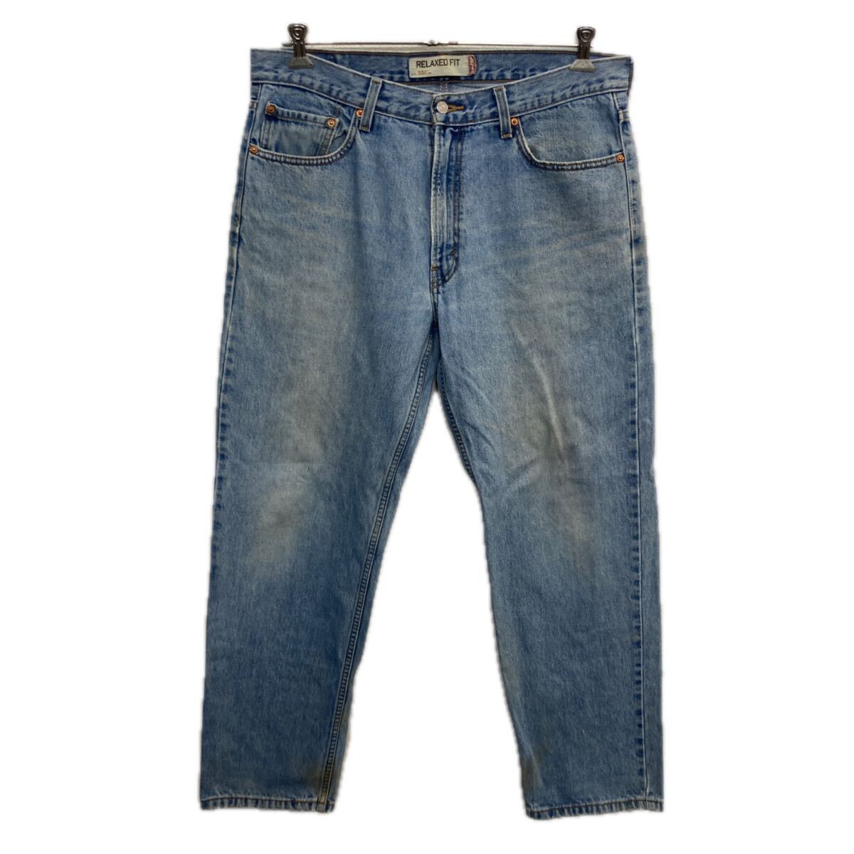 【中古】【古着】 Levi's 550 デニムパンツ W36 ライトブルー リーバイス ジップアップ アメカジ ジーンズ デニム コットン 2512-506