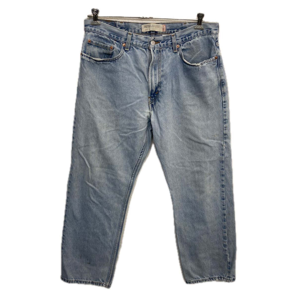 【中古】【古着】 Levi's 505 デニムパンツ W38 アイスブルー リーバイス ジップアップ アメカジ ジーンズ デニム コットン ビッグサイ..