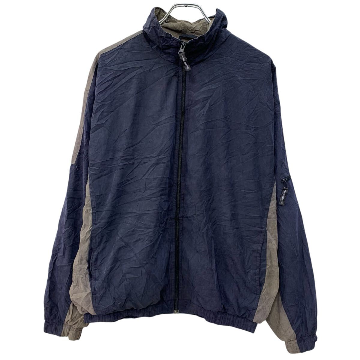 【中古】【古着】 WEATHERPROOF ジャケット M ネイビー ブラウン ジップアップ スポーツウェア スポーティー 無地ジャケット アームポケット 春物 a712-6861