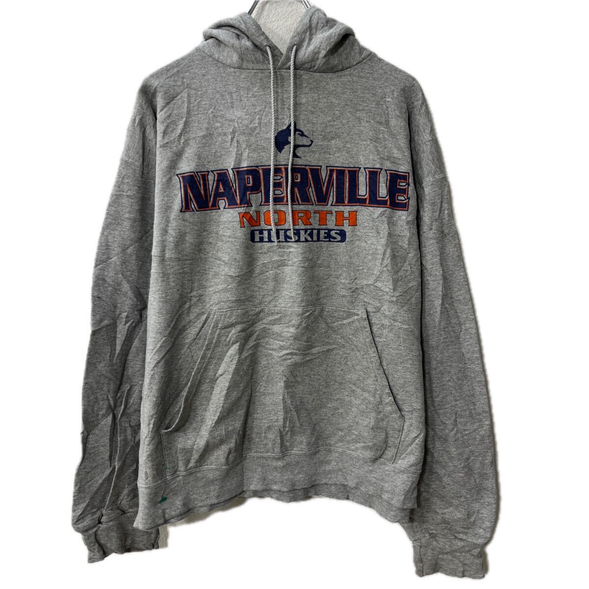 Soft Cotton Jumper - 【中古】【古着】 Champion プリントウェット パーカー L グレー チャンピオン フーディー プルオーバー トップス 秋物 a801-5041