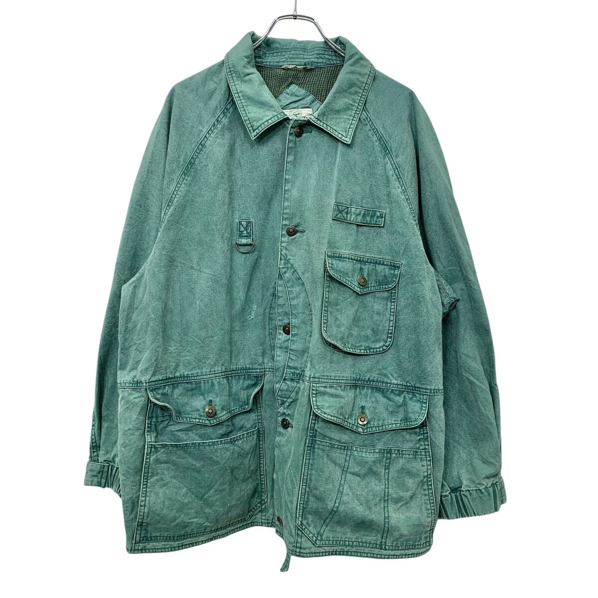  90s 香港製 REDHEAD ハンティングジャケット M グリーン レッドヘッド ワーク アウター ベンチレーション マルチポケット 春秋物 a801-5238