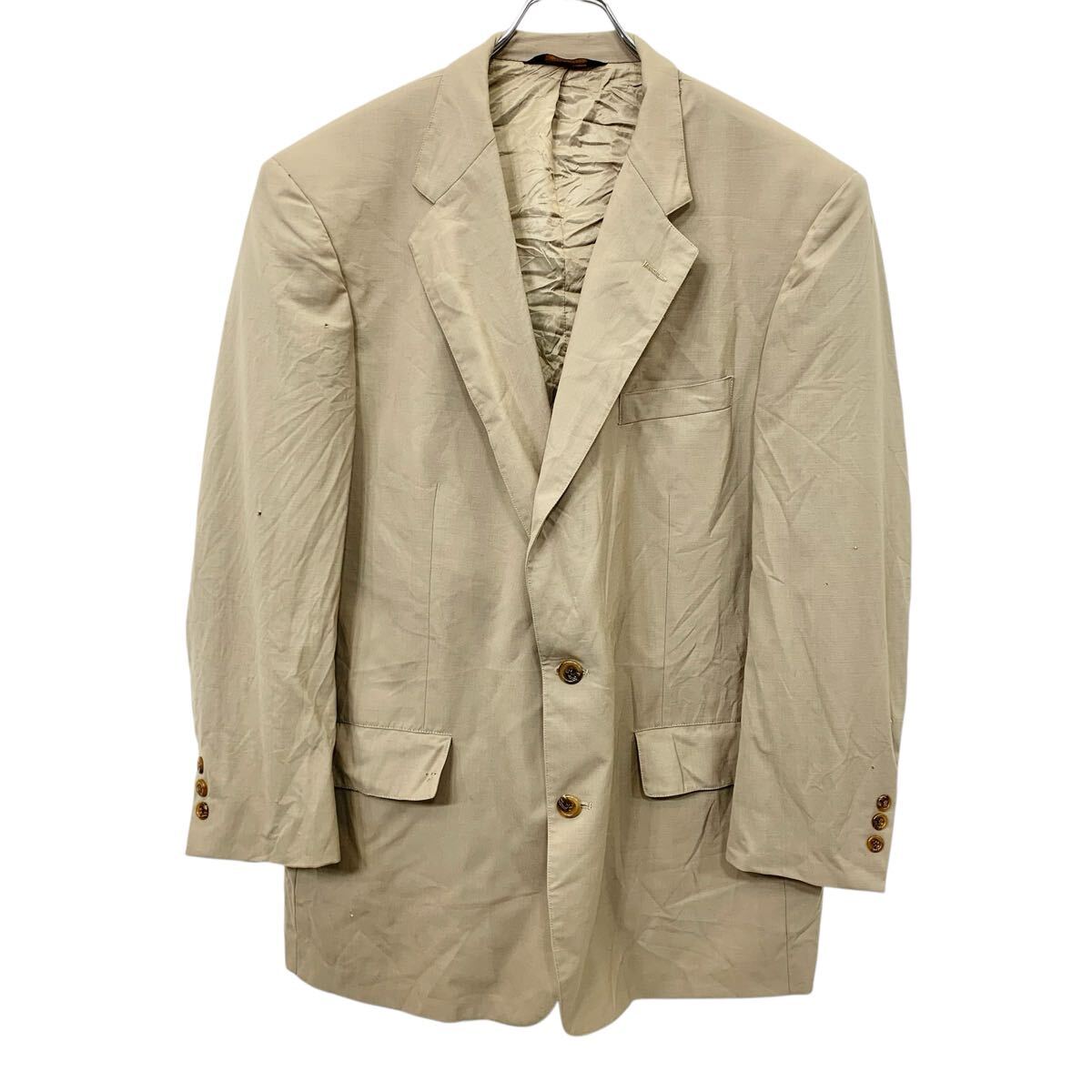 【中古】【古着】 Brooks Brothers テーラードジャケット 46 ベージュ ブルックスブラザーズ 2つボタン ノッチドラペル 肩パッド入り 春秋物 a801-5553