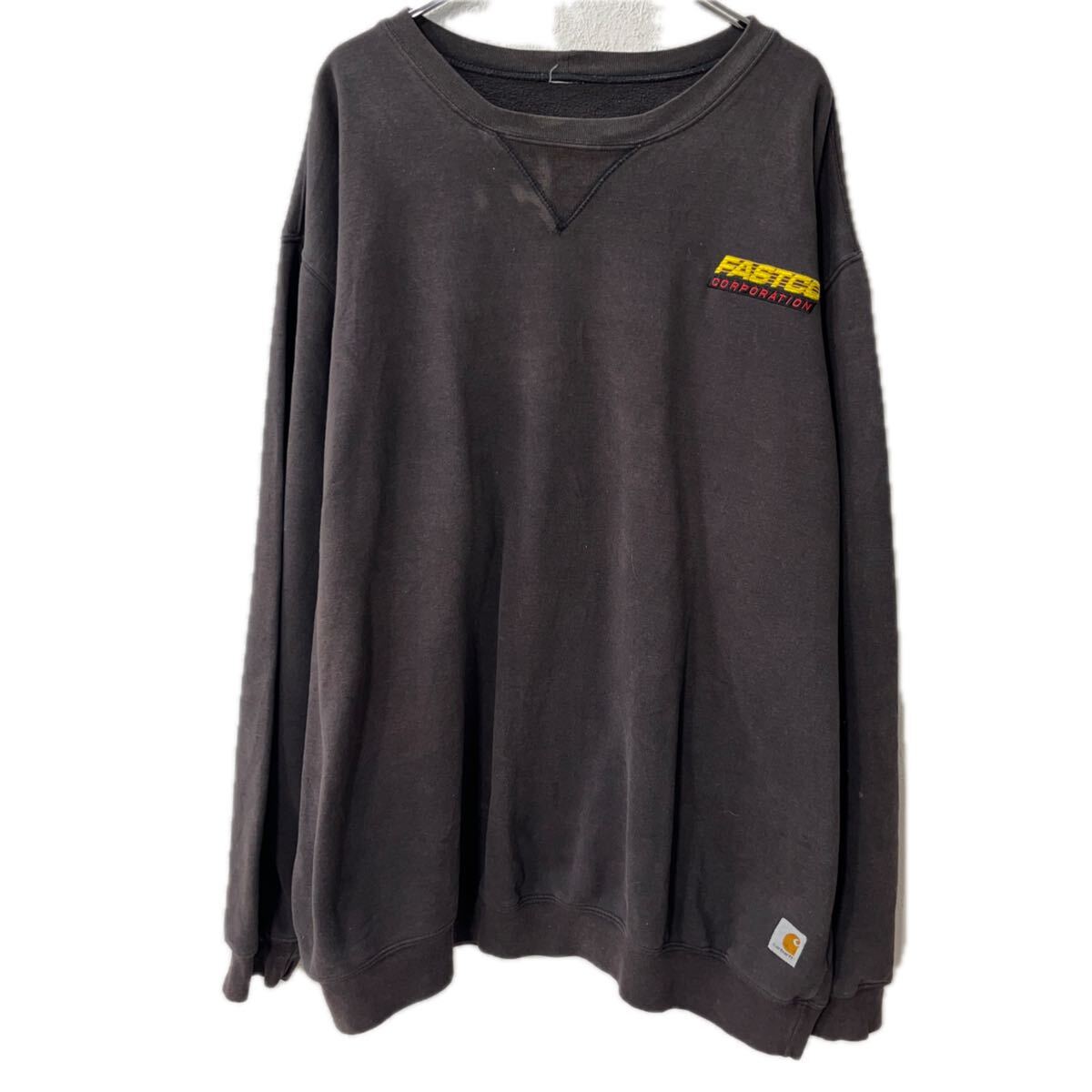 Rakuten - 【中古】【古着】 Carhartt ロゴスウェット トレーナー 2XL〜 ダークグレー カーハート プルオーバー プリント トップス 秋物 a801-5724