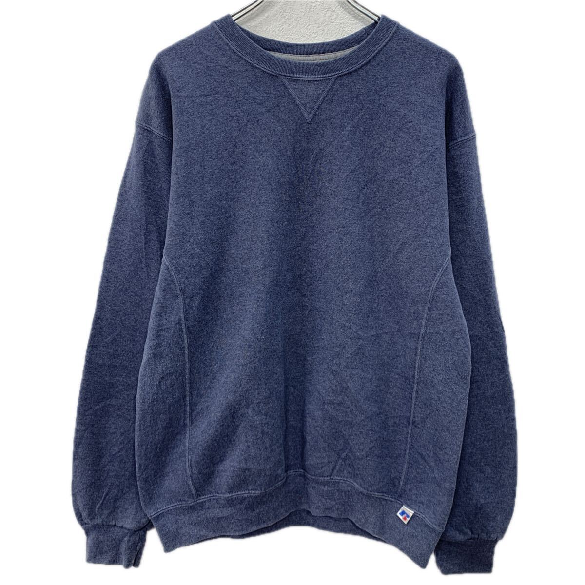 Rakuten - 【中古】【古着】 RUSSELL ATHLETIC ロゴスウェット トレーナー M ネイビーグレー ラッセルアスレティック プルオーバー 無地スウェット 秋物 a801-5838
