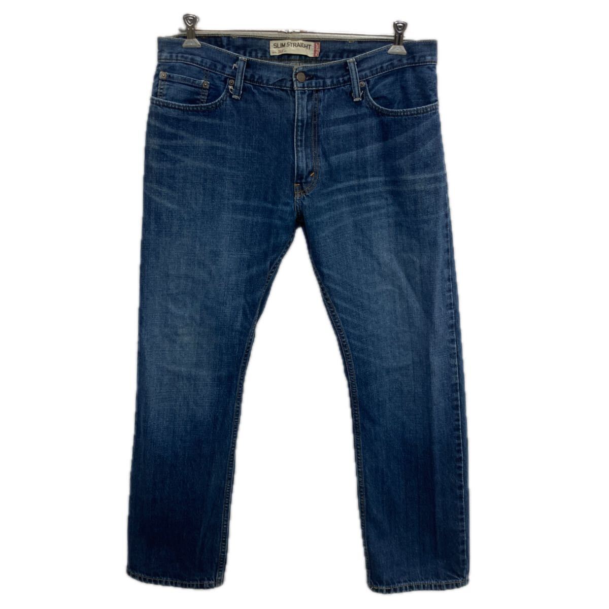【中古】【古着】 Levi's 514 デニムパンツ W38 ブルー リーバイス ジップアップ アメカジ ジーンズ デニム コットン ビッグサイズ 2601-276