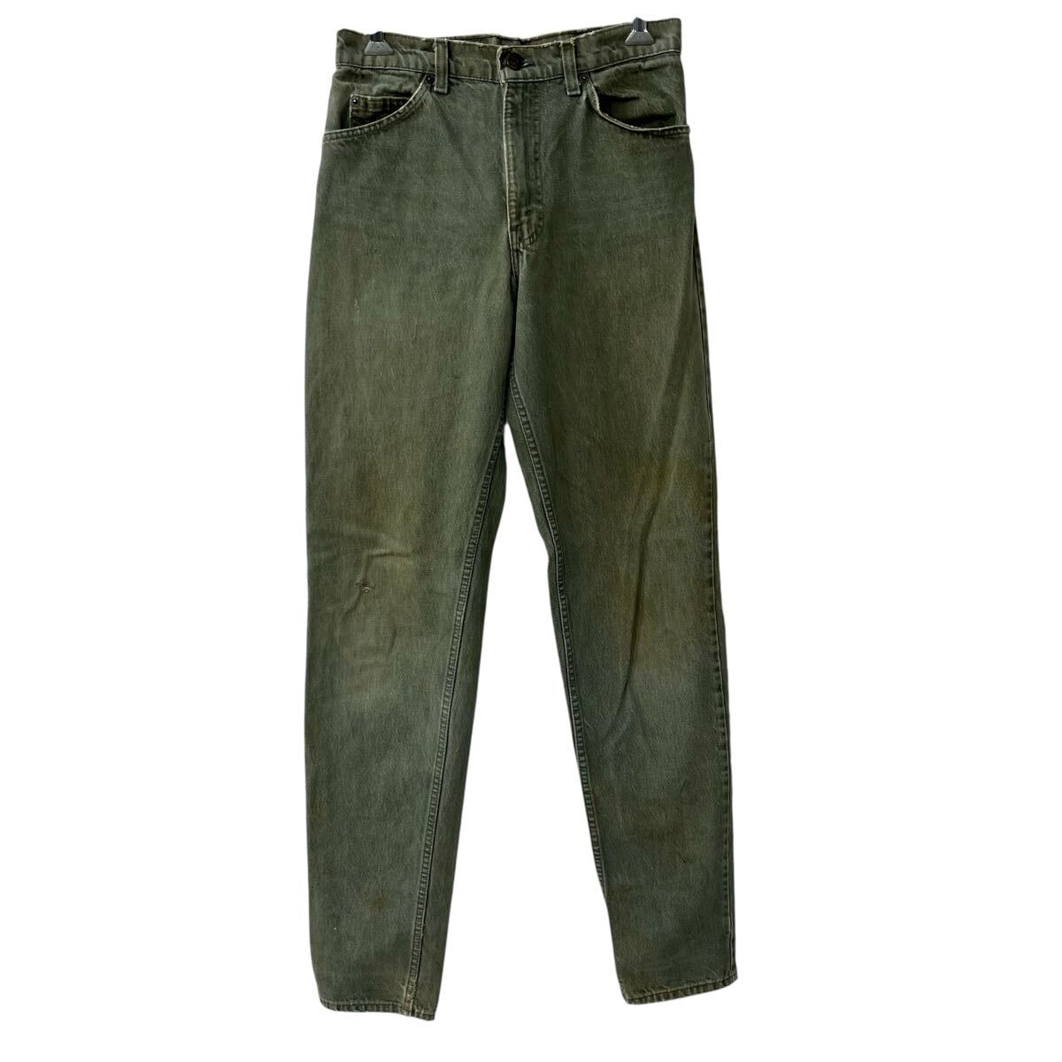 【中古】【古着】 90〜00s USA製 Levi's 550 デニムパンツ W31 カーキ リーバイス ジップアップ 紙タグ オレンジタブ アメカジ ジーンズ 2601-511
