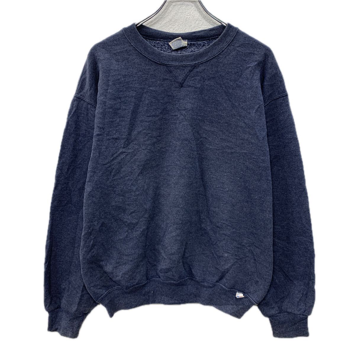 Other - 【中古】【古着】 90〜00s メキシコ製 RUSSELL ATHLETIC 無地スウェット トレーナー M ネイビー ラッセルアスレティック 前Vガゼット 秋物 a801-6139