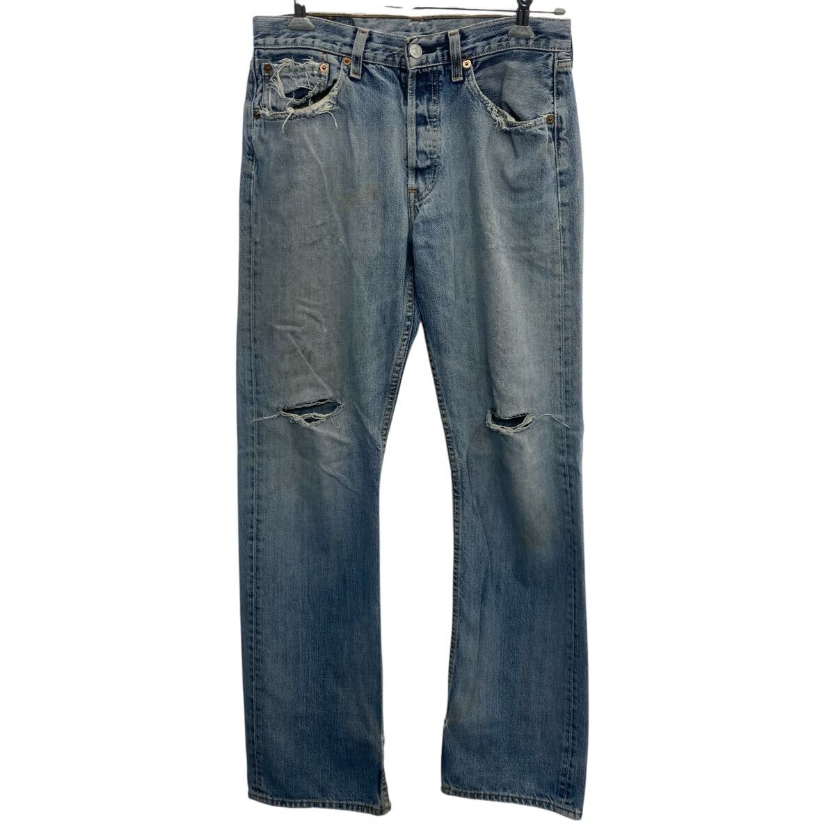 Rakuten - 【中古】【古着】 Levi's 501 デニムパンツ W31 ライトブルー ボタンフライ アメカジ デニム ジーンズ 2602-233