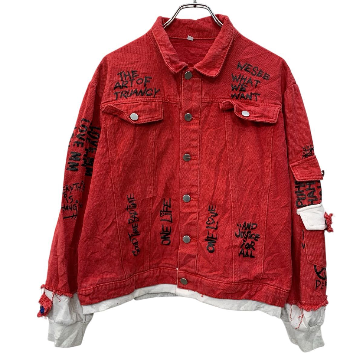 楽天市場】デニムジャケット 赤の通販