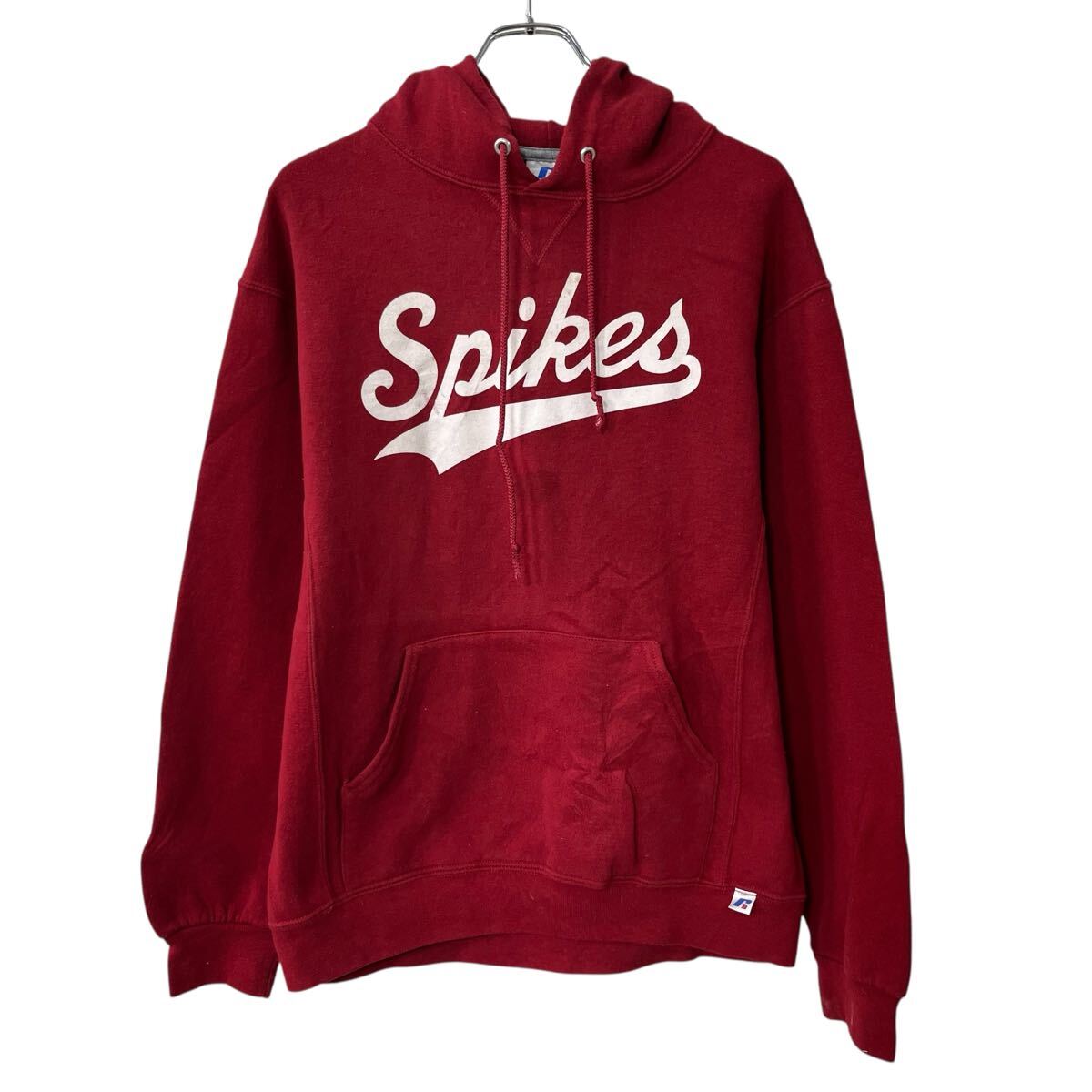 Rakuten - 【中古】【古着】 RUSSELL ATHLETIC プリントスウェット パーカー M レッド ラッセルアスレティック フーディー プルオーバー トップス 秋物 a802-5554