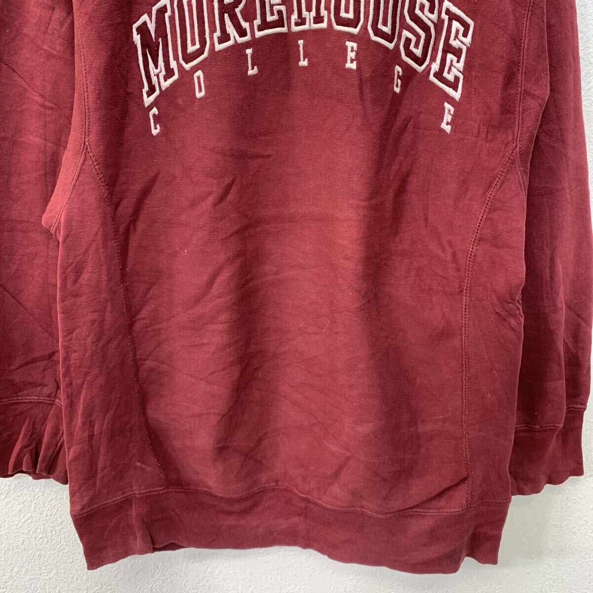 【中古】【古着】 STEVE AND BARRY'S ロゴスウェット トレーナー M ワインレッド ホワイト プルオーバー ビックロゴ スウェット カジュアル 秋物 a802-5585