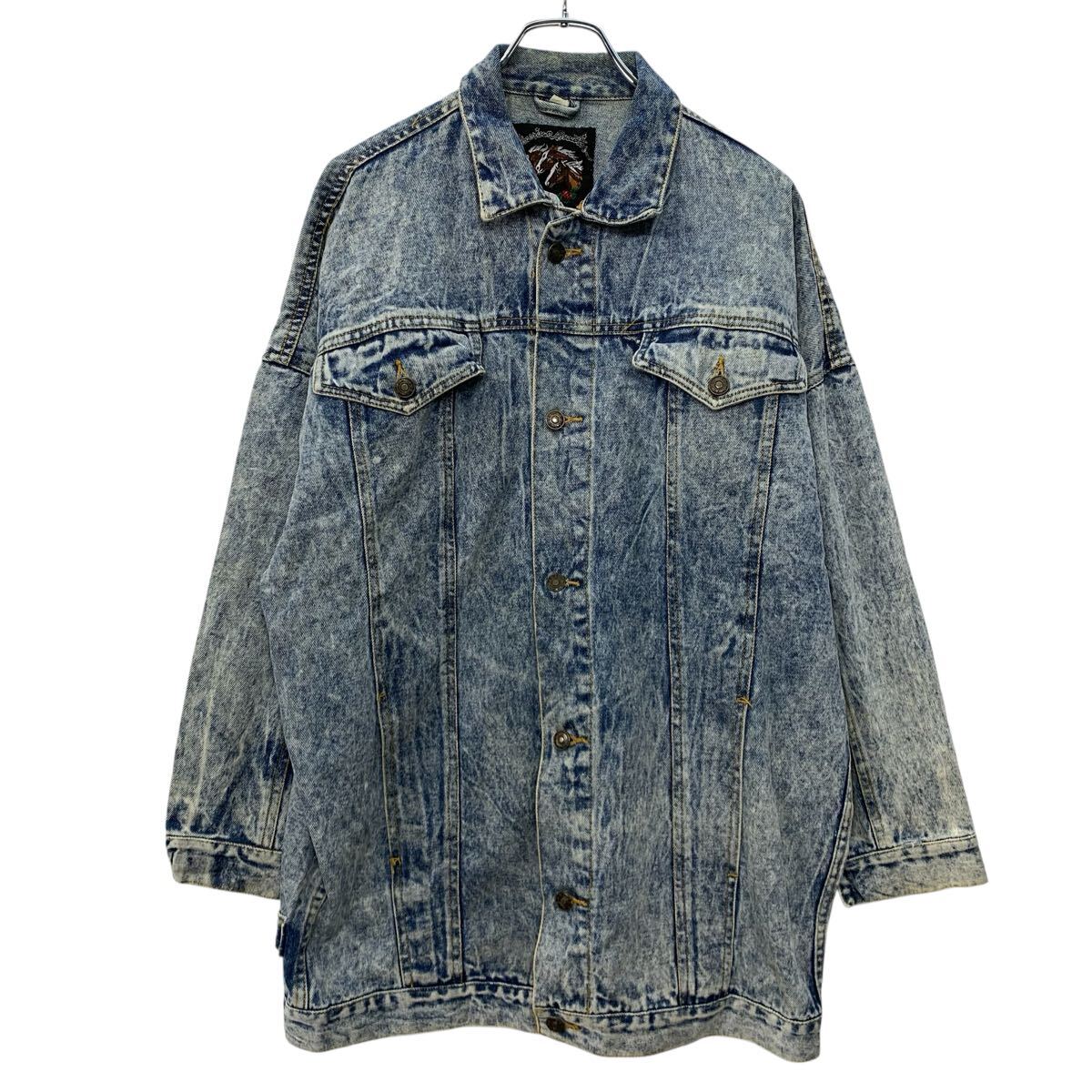 【中古】【古着】 American Beauties デニムジャケット M ライトブルー ボタン 胸ポケット コットン100% ジージャン アメカジ デニム 春秋物 a802-5772