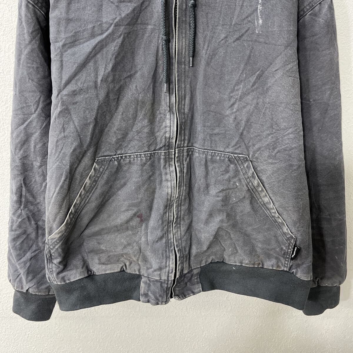 【中古】【古着】 WOLVERINE ダックジャケット XL パープル系 ジップアップ フーディー 裏地キルティング ワークウェア アウター 冬物 a802-5990